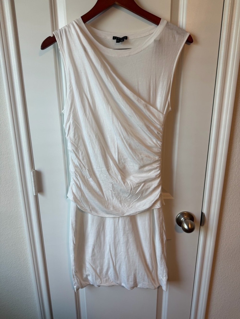⚡️Theory White Sleeveless Ruched Mini Dress